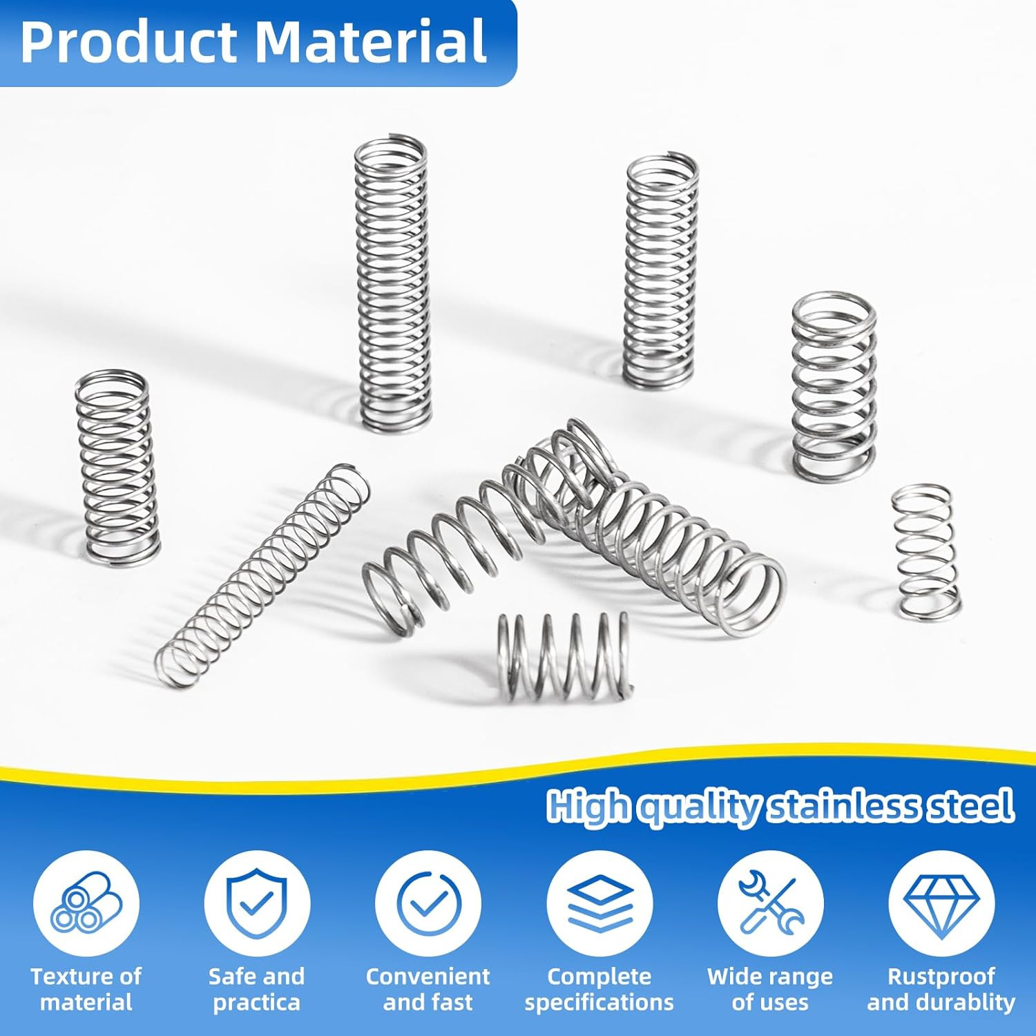 380-PCS Stainless Steel Compression Spring Kit 23 Sizes for Pen Repair & DIY