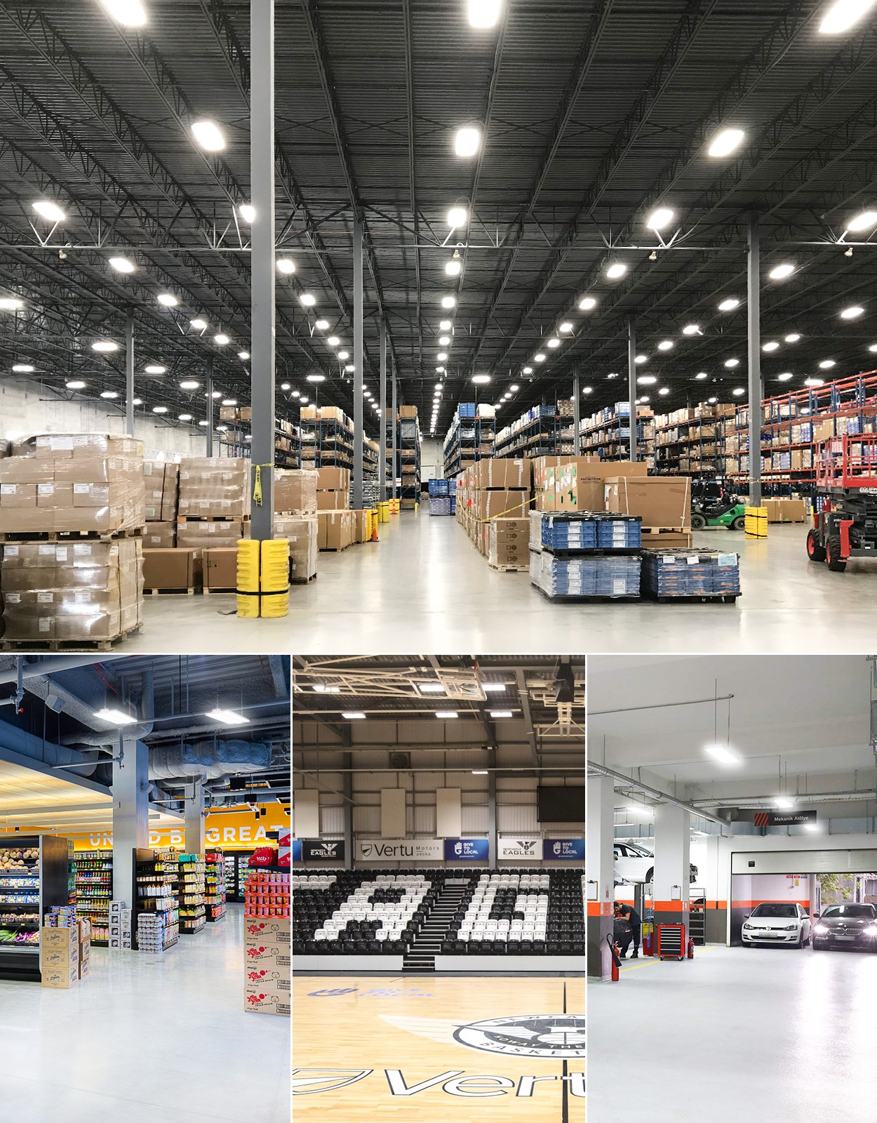 4X 400W LED Linear High Bay Light, 60000LM Commercial Shop Lights Fixture 5000K