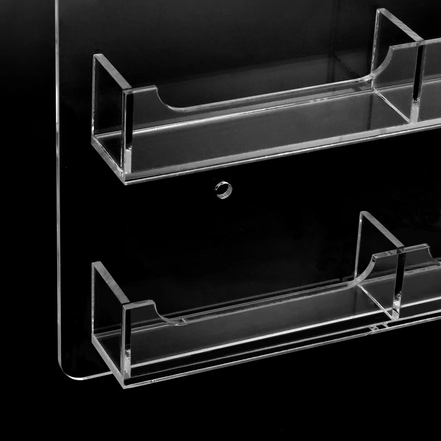Acrylic Business Card Holder Wall Mount – 16 Pockets, Clear Sticker Display Rack
