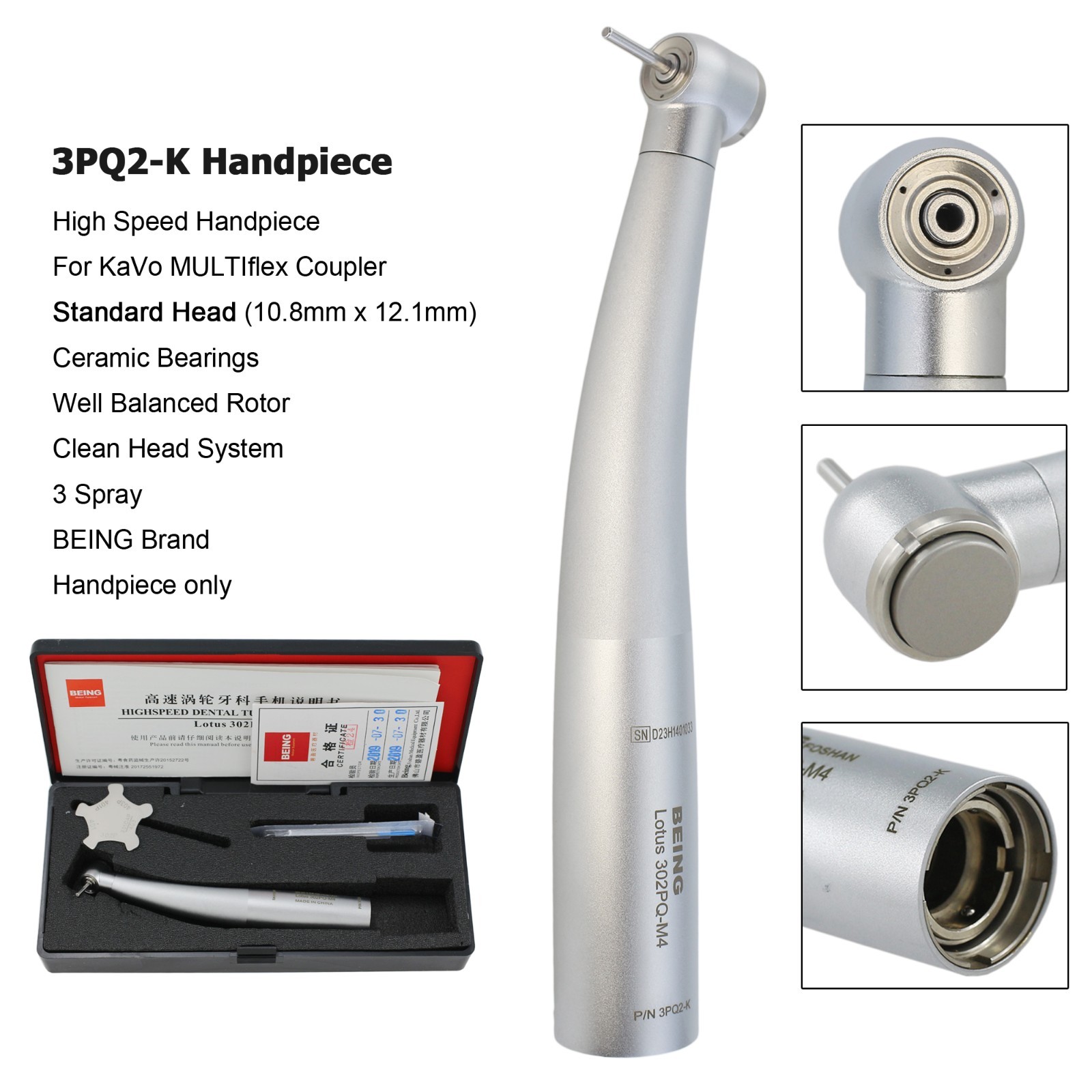 BEING Dental High Speed Handpiece Surgical 45° Fiber Optic For KaVo MULTIflex