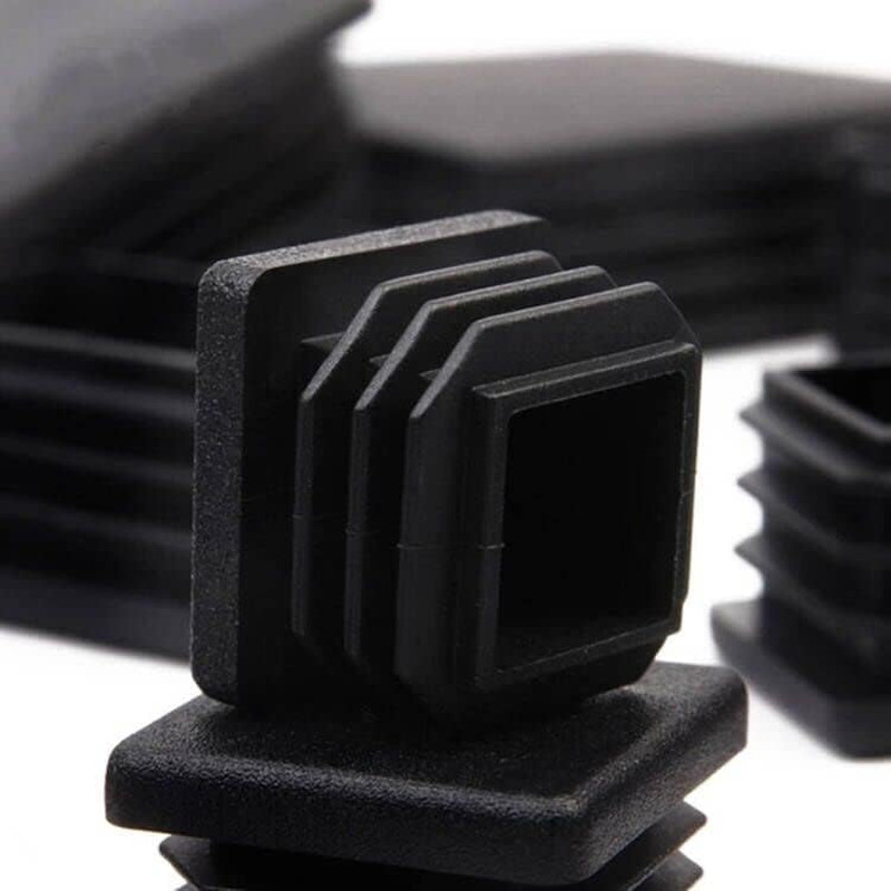 100 Pack 1 Inch Square Plastic Plug Tubing End Cap Durable Chair Glide