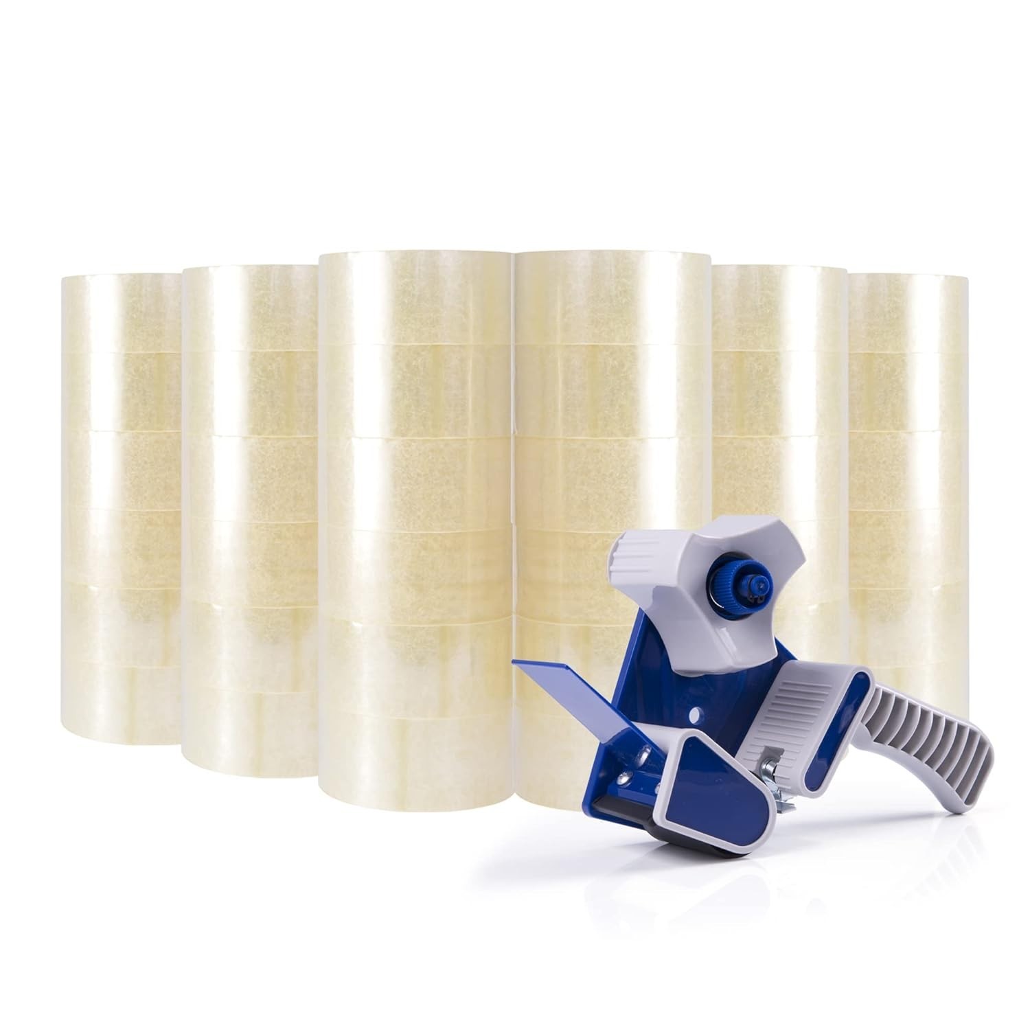 36 Rolls Clear Packing Tape with Dispenser Gun 2.7 Mil 1.88 Inch x 60 Yards