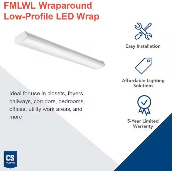 Lithonia Lighting 40-Watt 4 ft. White Integrated LED Flush Mount Light 120V 48IN