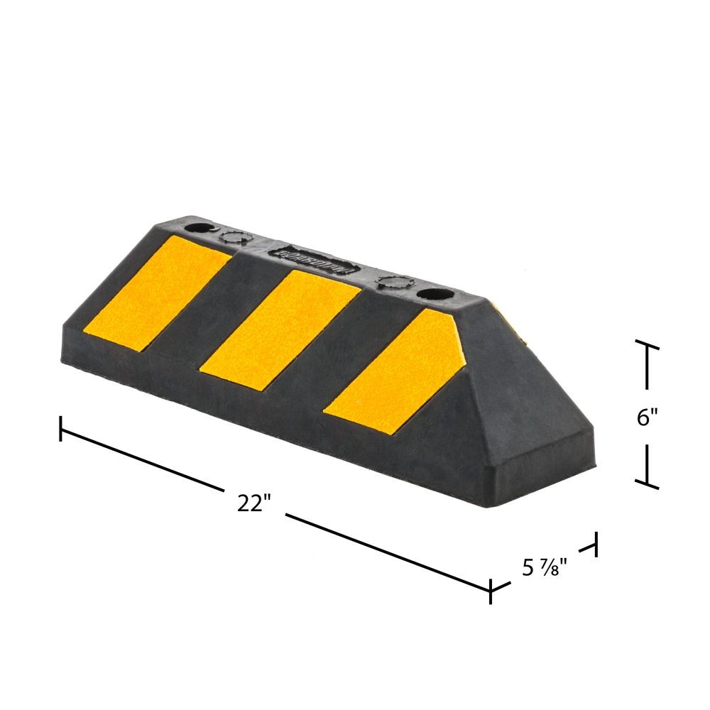 Guardian Heavy Duty Rubber Truck Wheel Parking Curb – 22″ Long, 6″ High