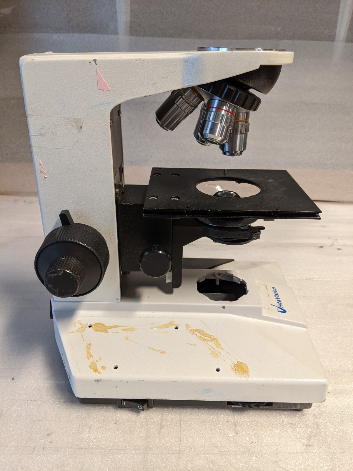 Vista Vision Microscope VWR w/4 Objectives 4x 10x 40x 100x – Missing Binocular