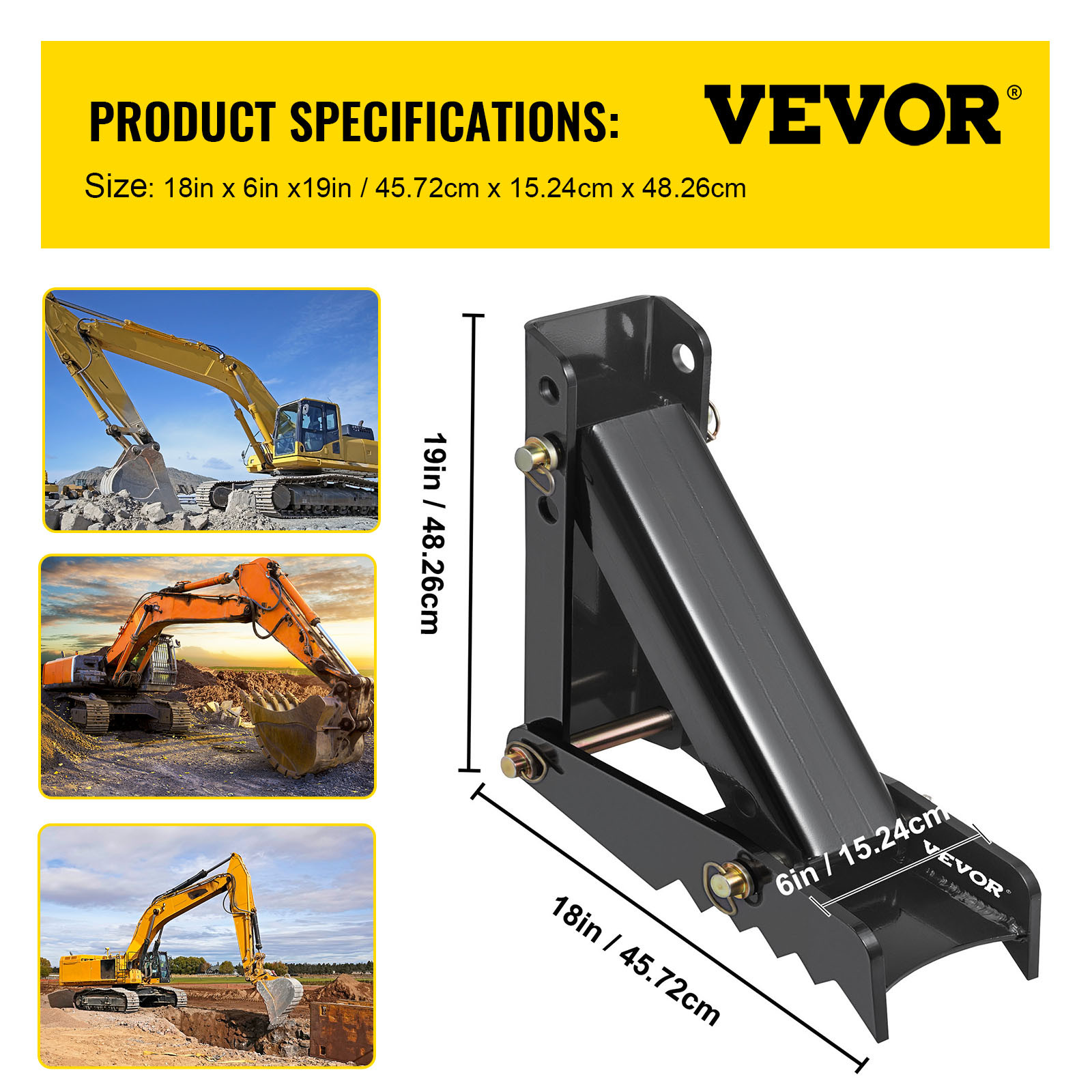VEVOR 18 inch Backhoe Excavator Thumb Attachments Weld