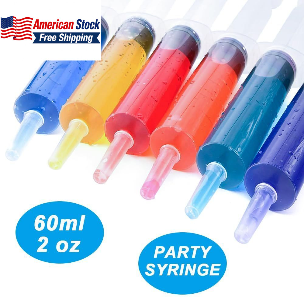4 Pack 60mL Large Plastic Syringes w Tip Caps Sterile FROM USA