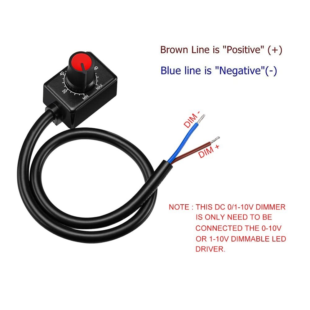 2pc DC 0/1-10V LED Dimmer Mini Controller Rotary Switch PWM Dimming for Driver