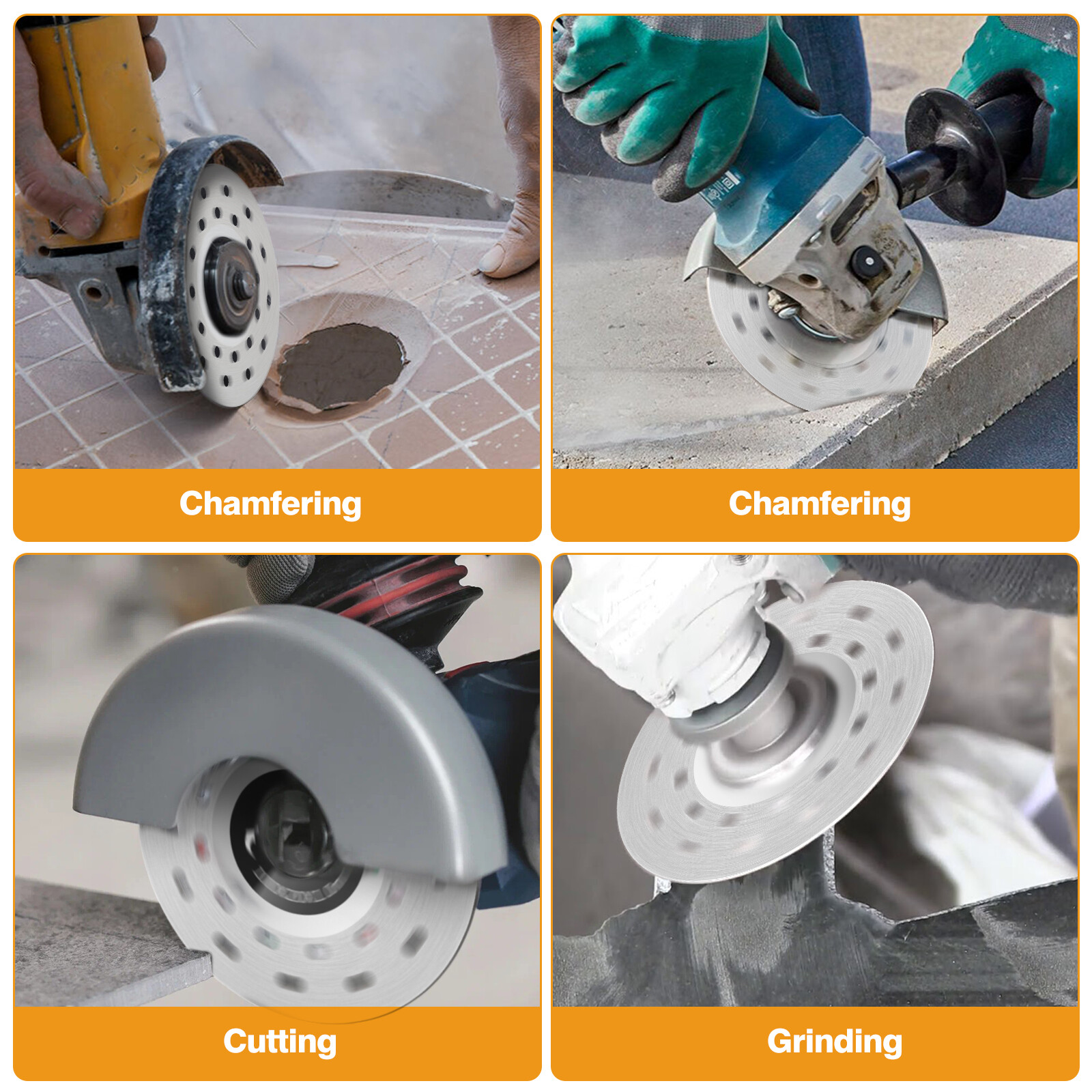 6PCS 4″ Rock Slab Grinding Disc Diamond Tile Cutting Saw Blade for Angle Grinder