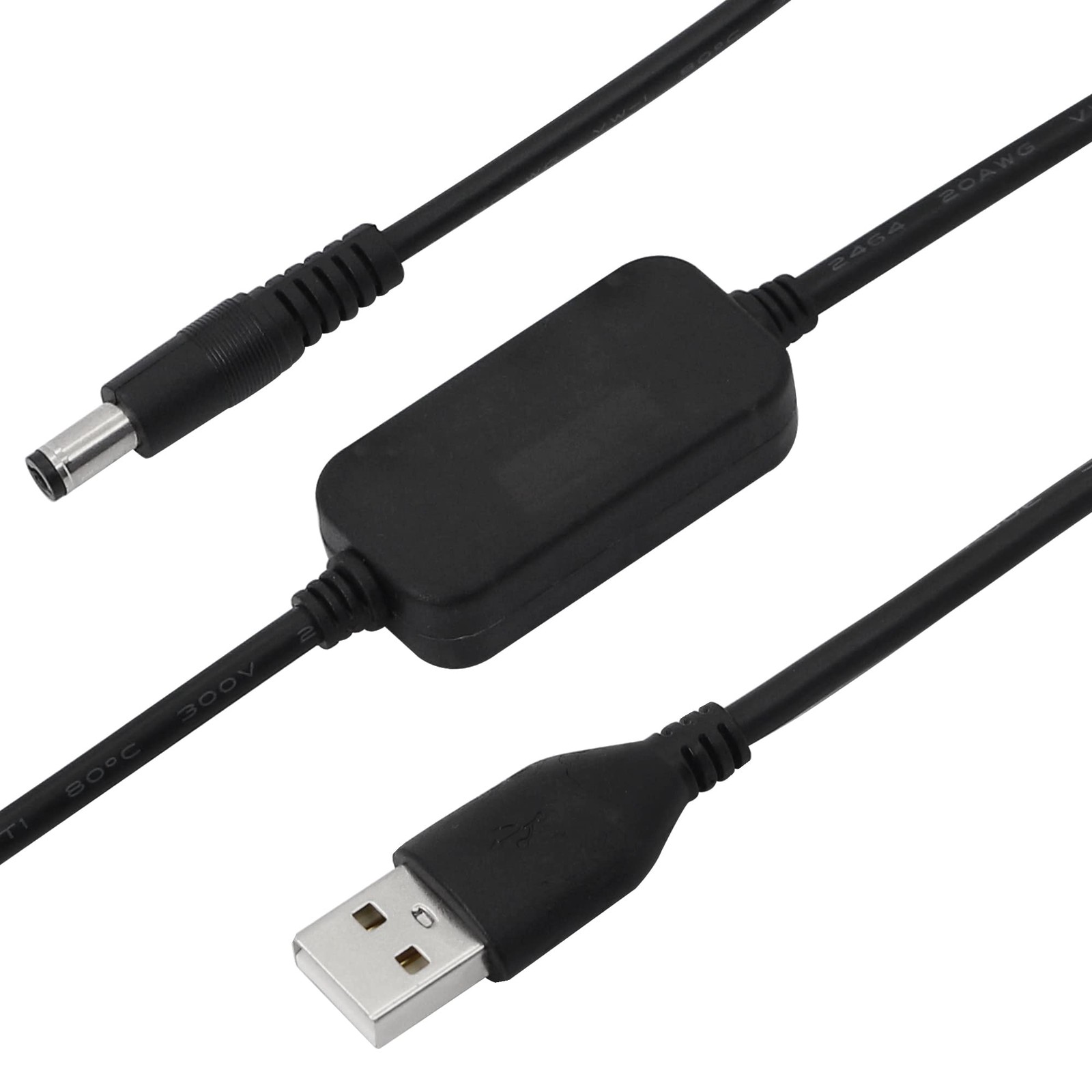 USB 5V To DC 5.5×2.1mm 12V Converter Step Up Cable Cord 1.6M/5.25FT Camera
