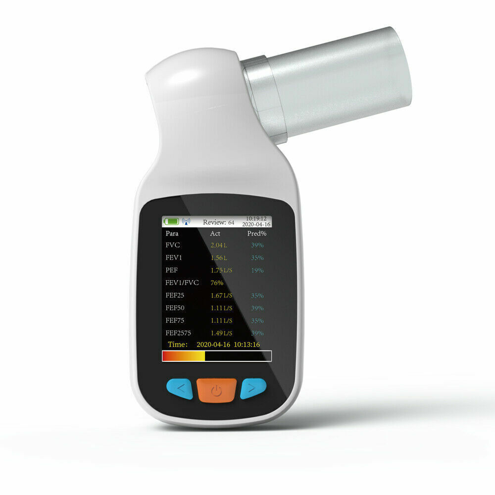 handheld Spirometer Pulmonary Function Lung Volume Device Bluetooth NEW 70b