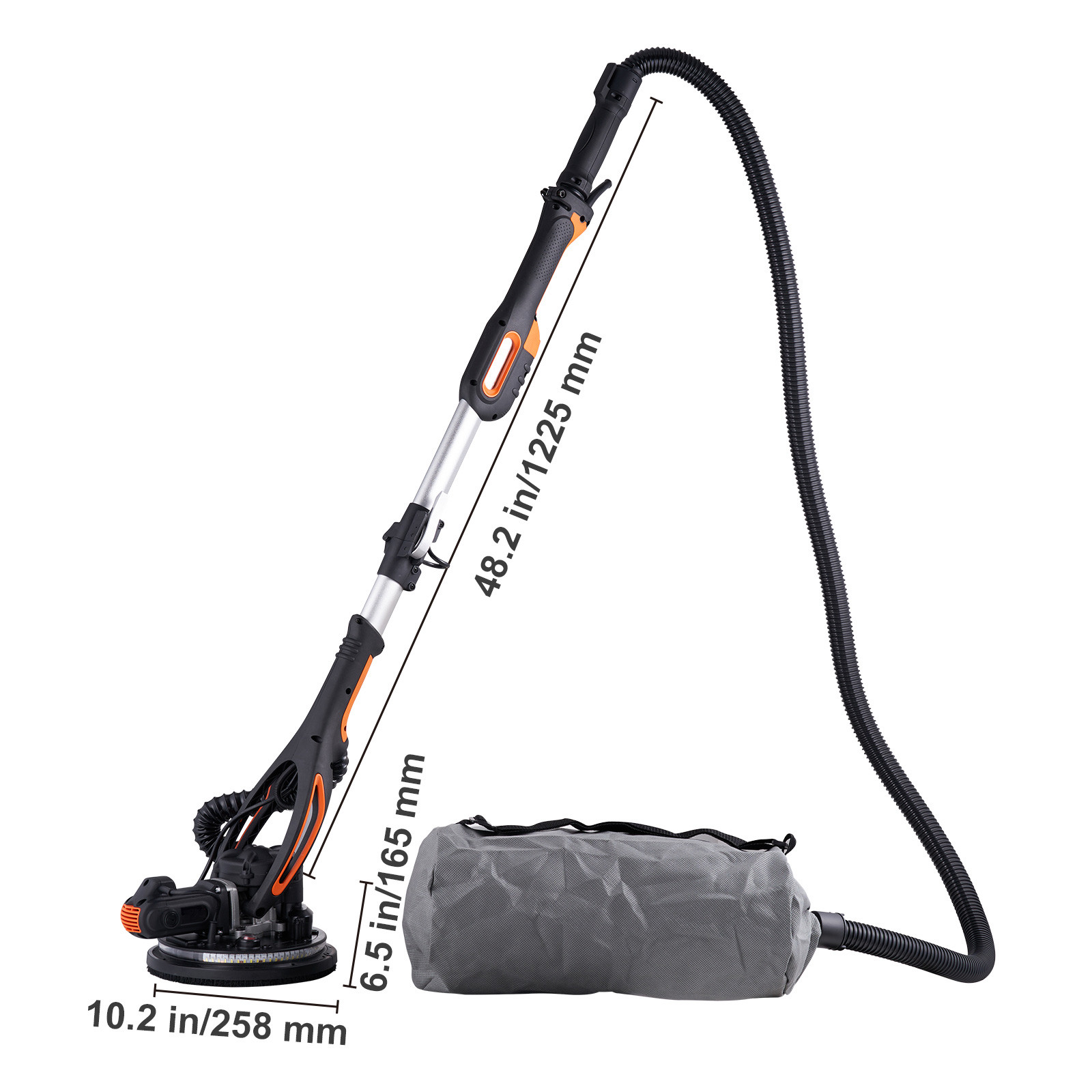 VEVOR Drywall Sander 900W Brush Motor 800-1800RPM Variable Speed & Self-Suction