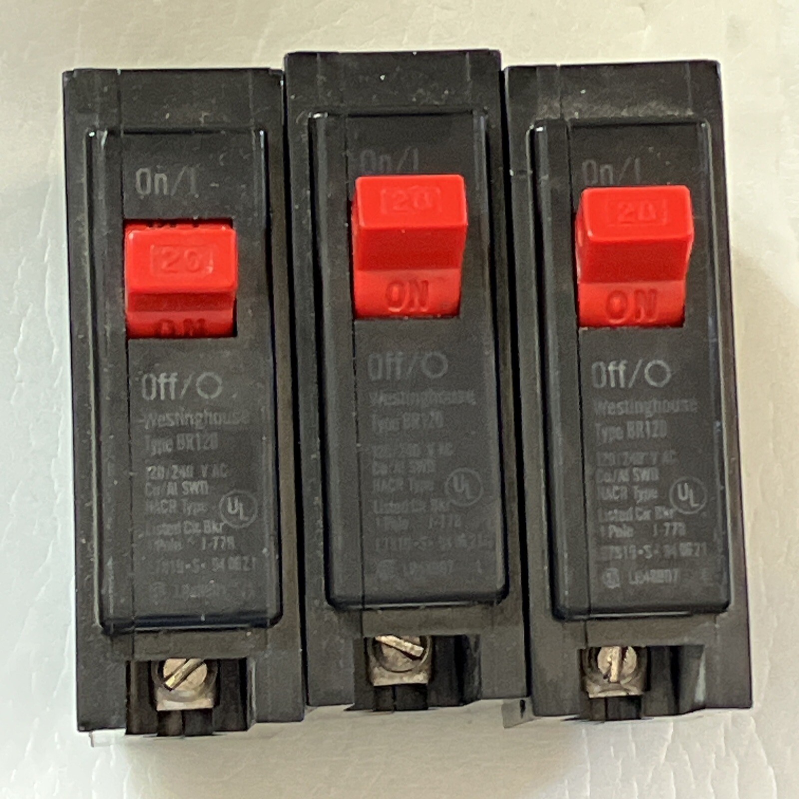 BRYANT WESTINGHOUSE BR120 C120 1 Pole 20 Amp Circuit Breaker – Red Handle