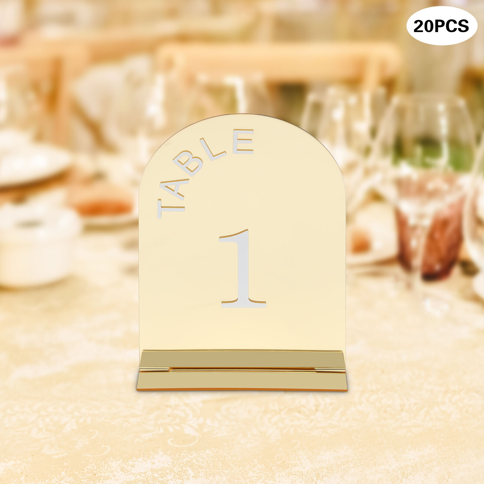 20 Pcs Wedding Table Numbers Mirror Acrylic Table Number Table Sign Numbers