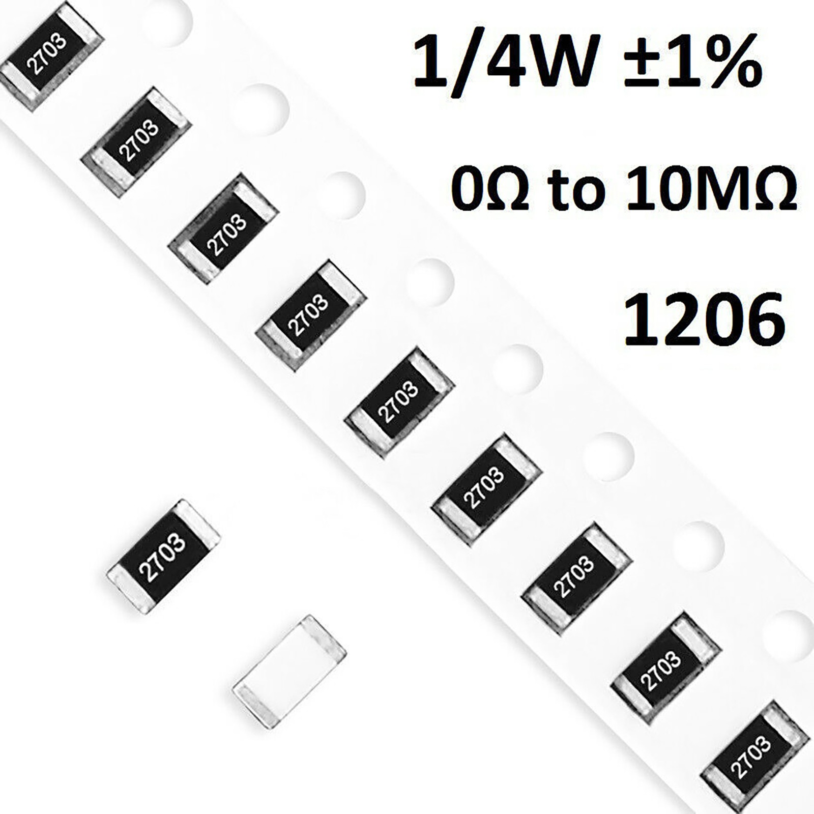 1/4W 0.25W 1206 SMD/SMT Resistors ±1%- Full Range of Values ( 0Ω to 10MΩ )
