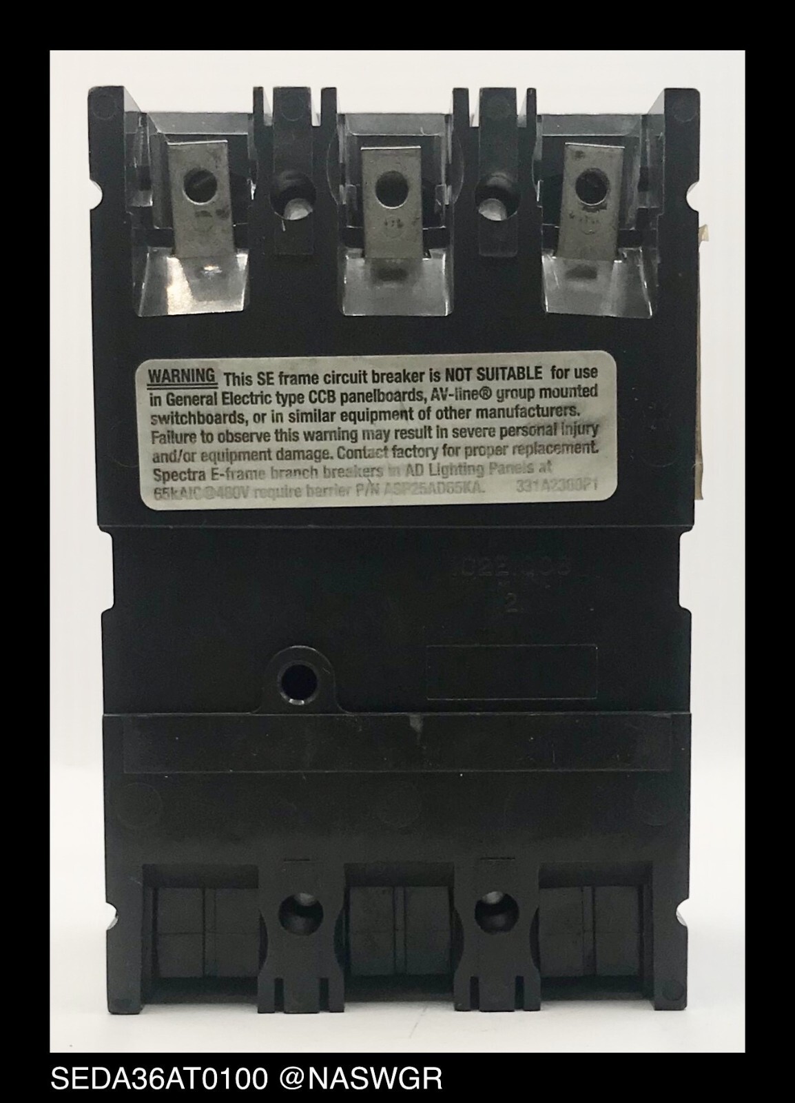 GE Spectra RMS SEDA36AT0100 Circuit Breaker ~ 100 Amp – Tested/1Yr Warranty