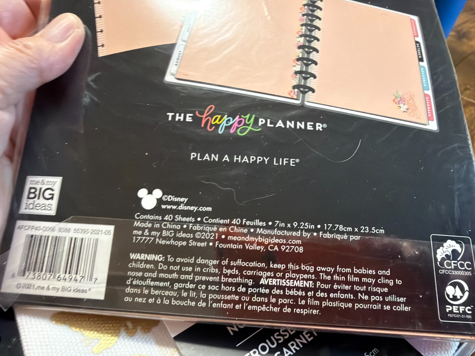 The Happy Planner Disney Happy Notes Notebook, Case & Extra Paper Pack, New.