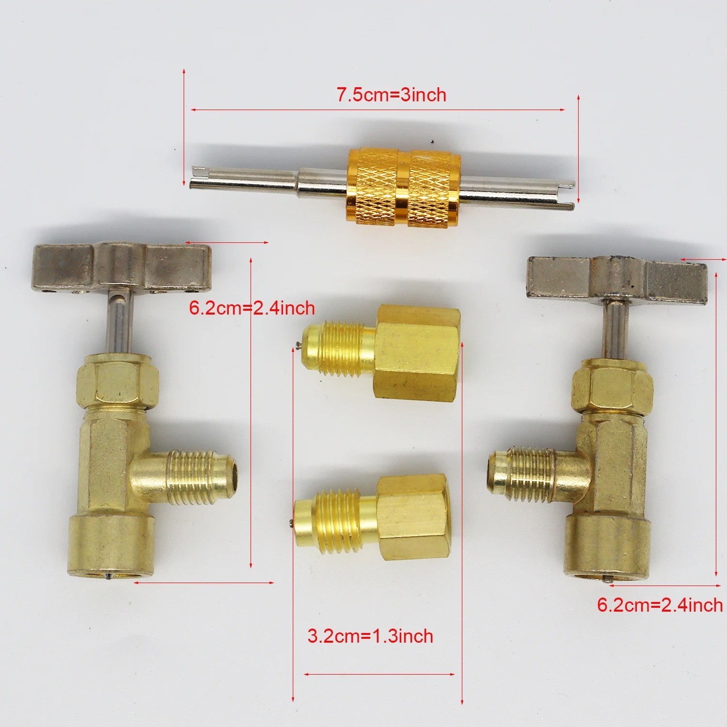 R134A Adapter Fitting Kit ( R134A Self-Sealing, and Single Puncture Can Taps, wi