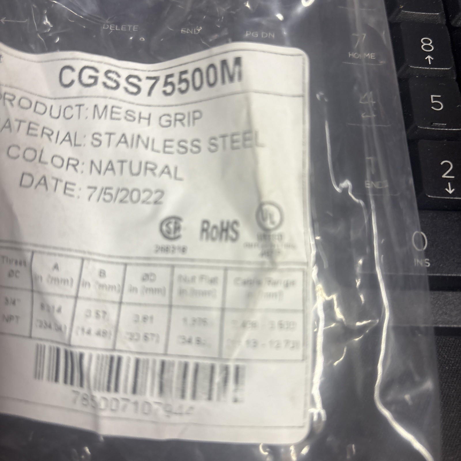 Legrand Cgss75500m Mesh Grip Connector Stainless Steel