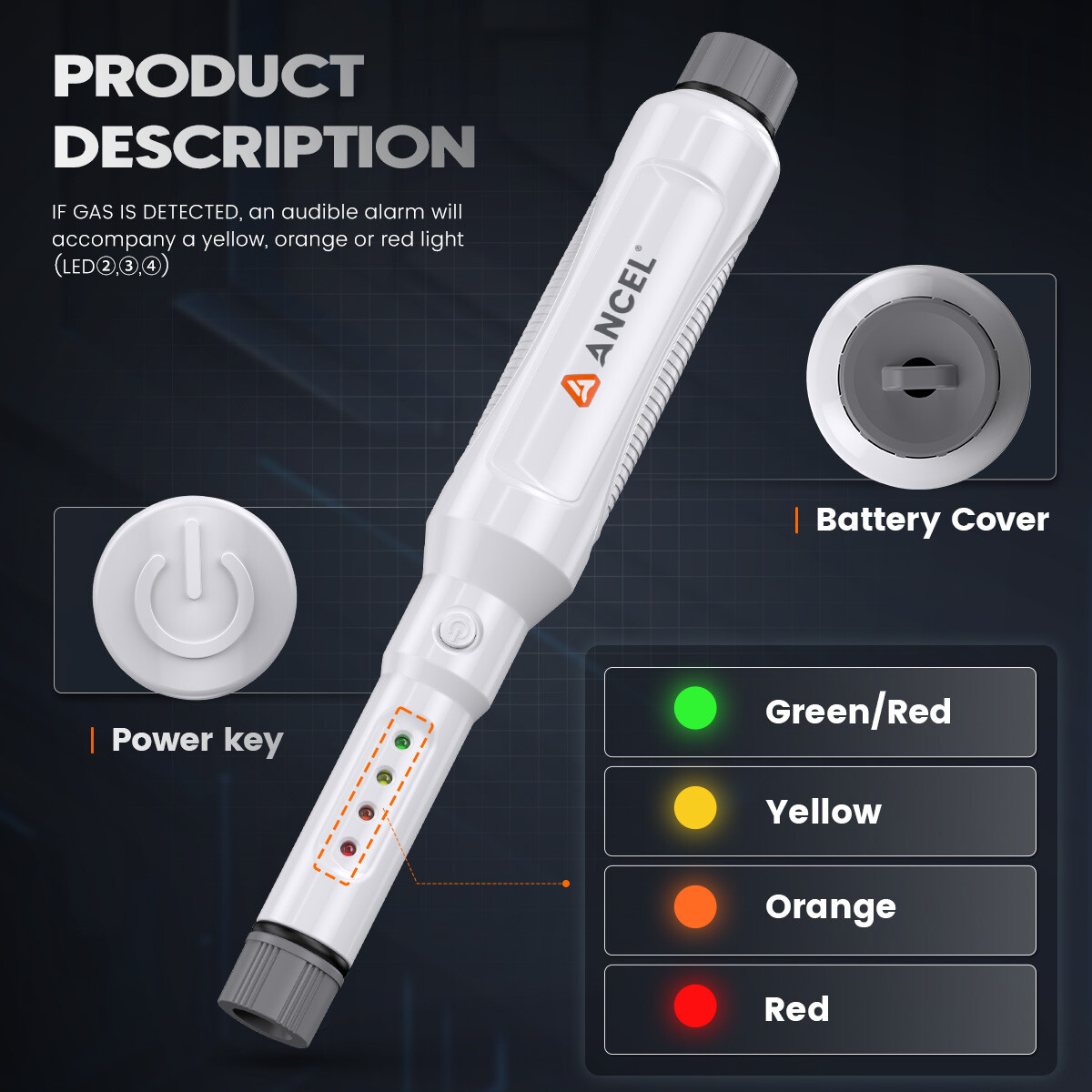 Natural Gas Leak Detector Handheld Methane Propane Combustible Gas Detector Pen