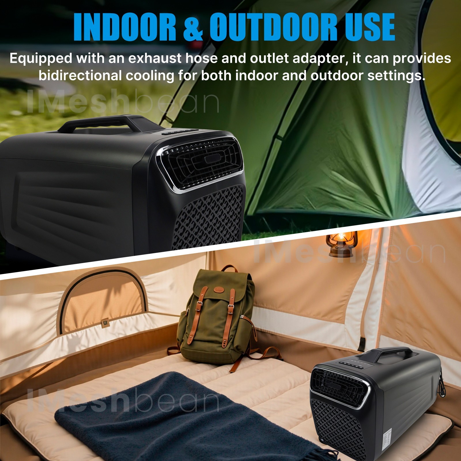 5200 BTU Portable Air Conditioner for Outdoor Tent Camping w/Dehumidifier Remote