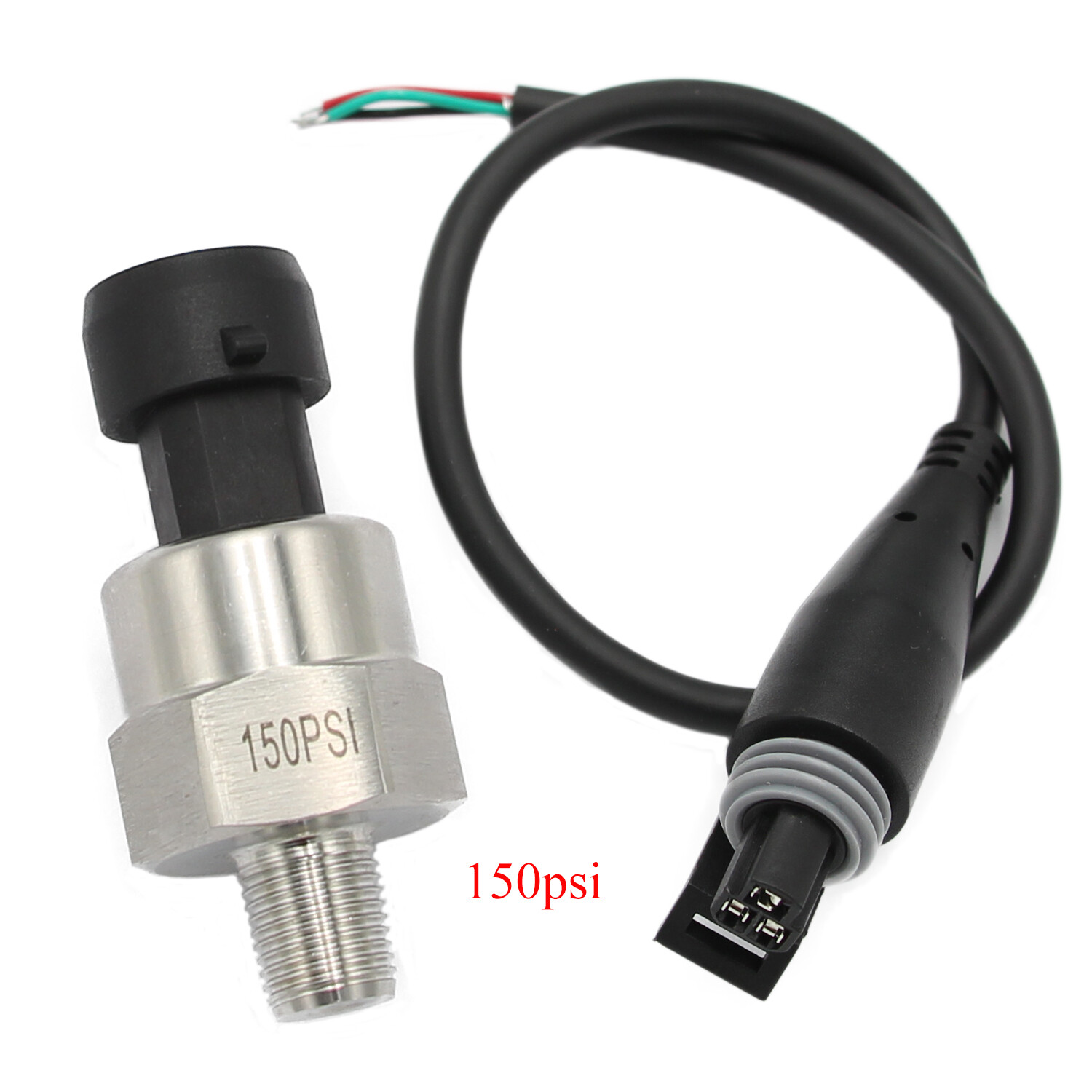 Stainless Steel Pressure Transmitter 1/8″NPT Thread 150 PSI for Fuel Water Air