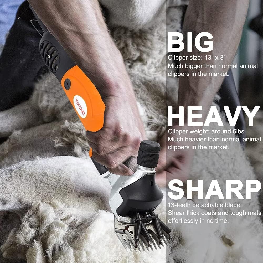 TAKEKIT Sheep Shears Professional Electric Clippers For Sheep Alpacas Corded