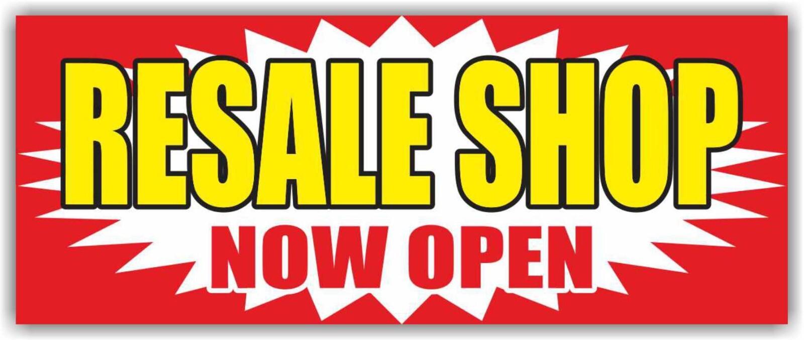 RESALE SHOP NOW OPEN Advertising Banner Vinyl Mesh Sign Custom Business Name