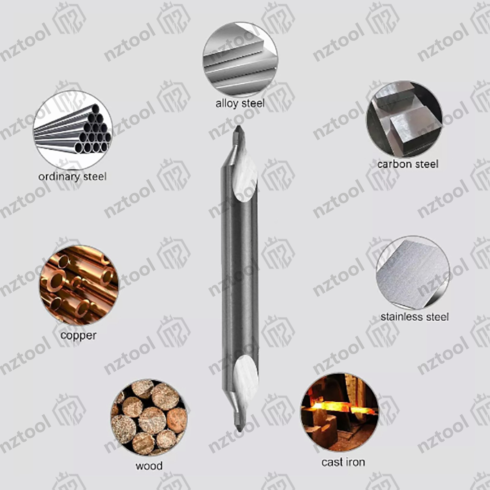 5PCS 60 Degree 5/64″ x 3/16″ x 1-7/8″ Center Drills Solid Carbide Double End NEW