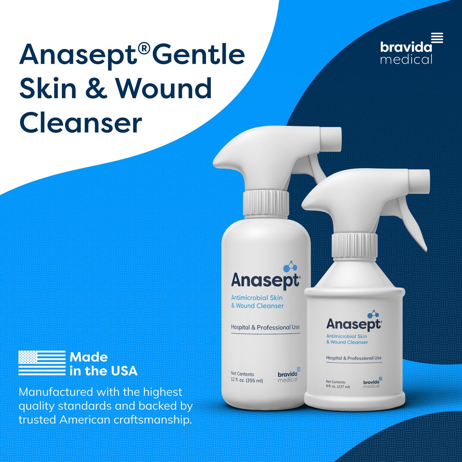 Anasept Skin and Wound Cleanser, 12 oz. Bottle with Trigger Sprayer, Wound