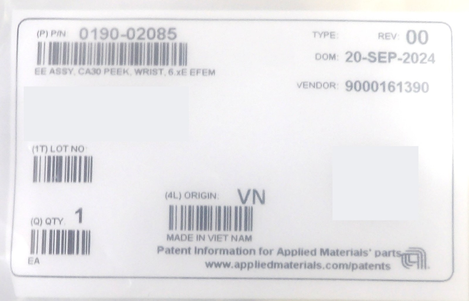AMAT Applied Materials 0190-02085 Robot End Effector Fork Manipulator Blade New
