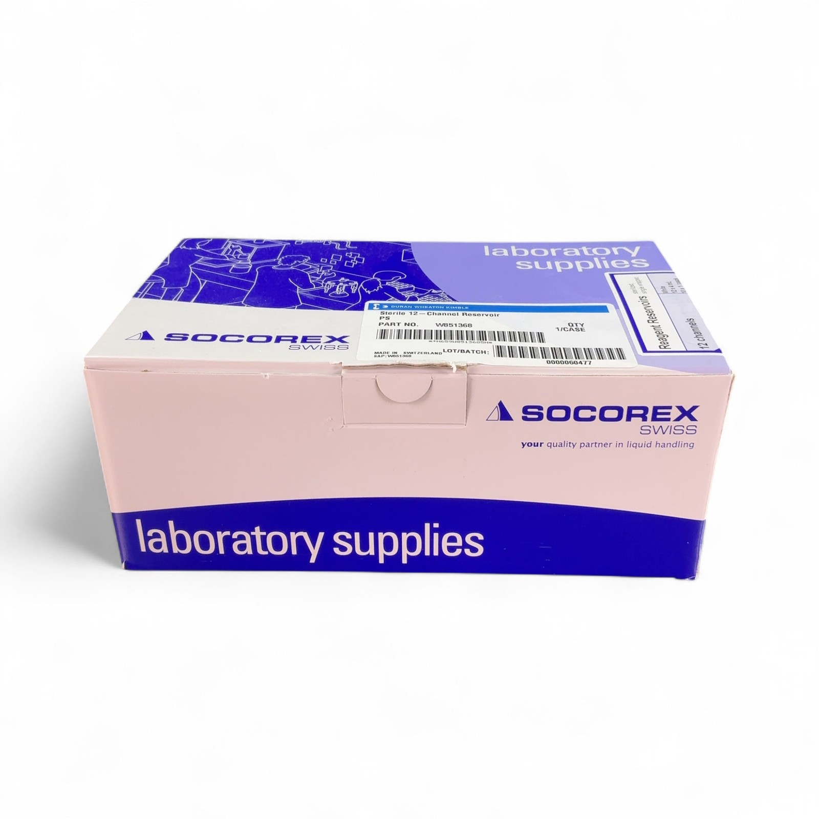 Socorex Sterile 12-Channel Reagent Reservoir 330.12.9 12x4mL Partial Open Box