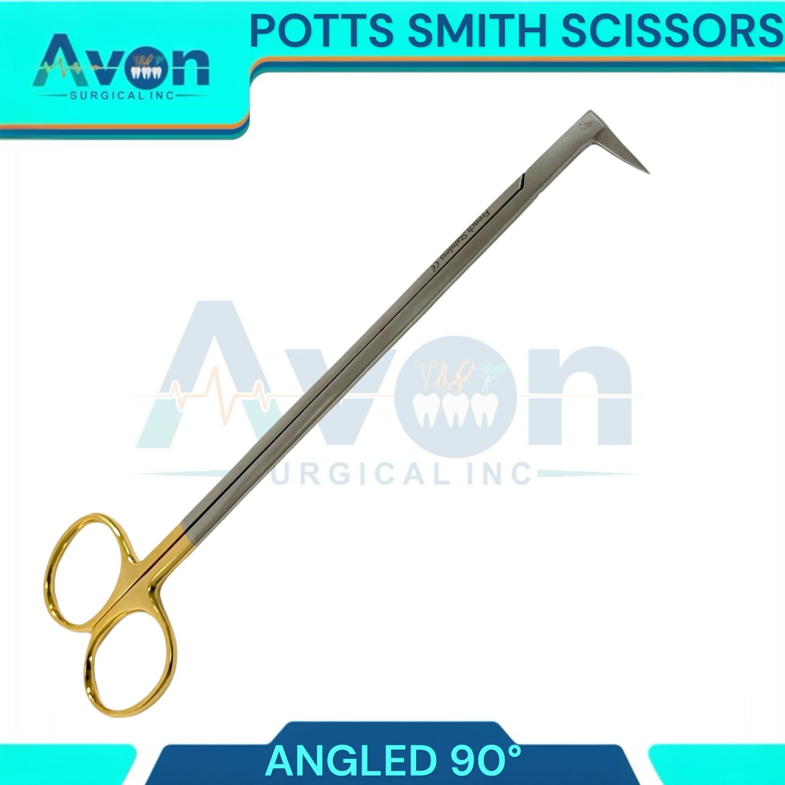 3pcs Set – Potts Smith Vascular Scissors, 25°, 90°, 125°, Angled Blades, Sharp