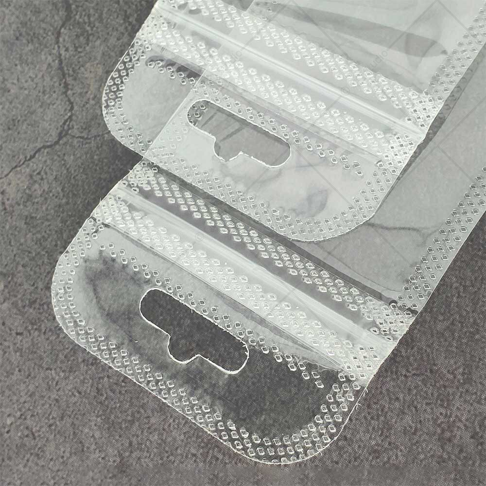 Multi-Size Clear/Clear/Clear Glossy Flat Mylar Zip Lock Pouch Bag w/ Hang Hole