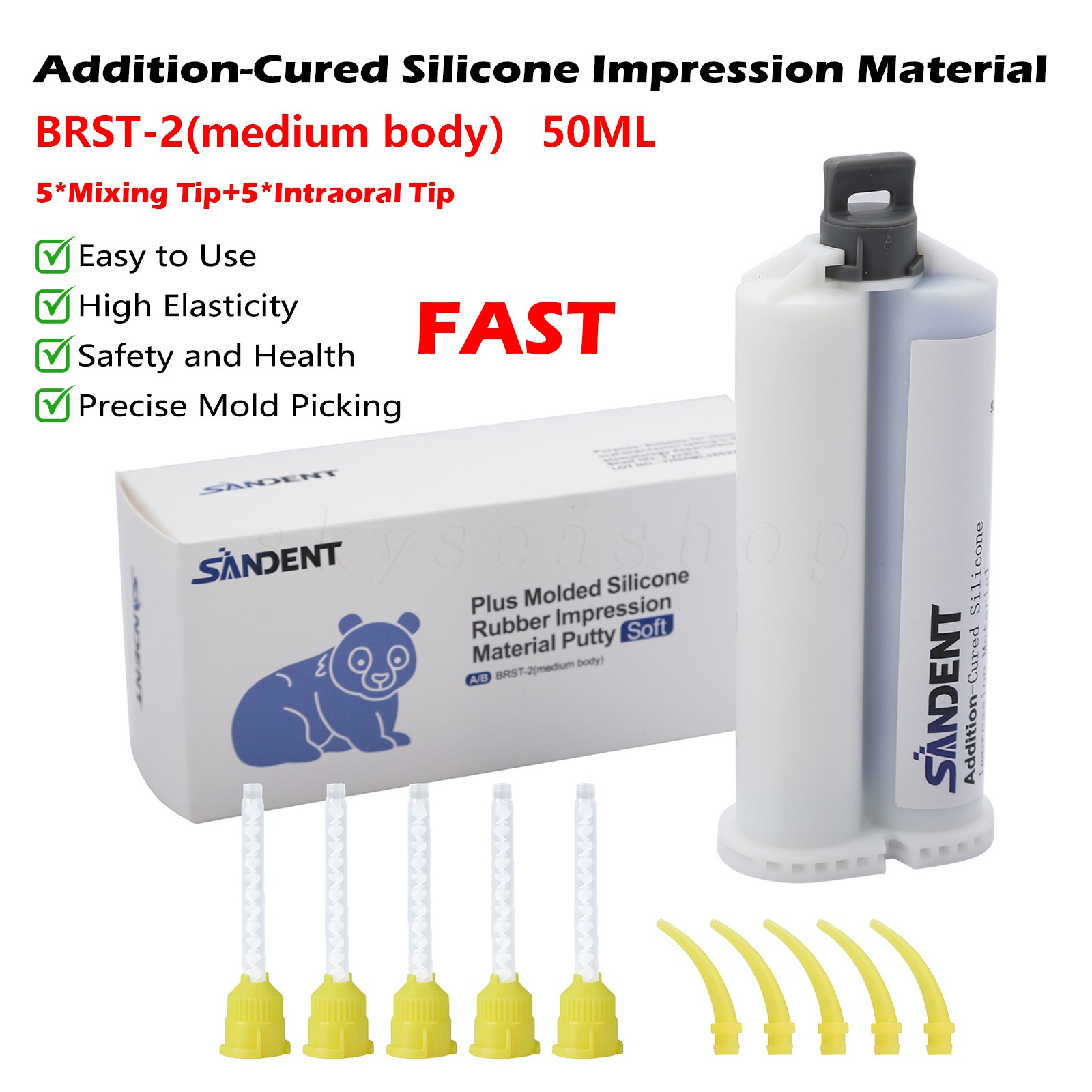 16x Medium Body Fast Set Dental Vinyl Polysiloxane Impression Material VPS PVS