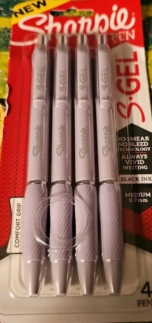 Sharpie Pen 4 Pack Black Ink In Purple S-gel Medium 0.7mm black ink 2195670