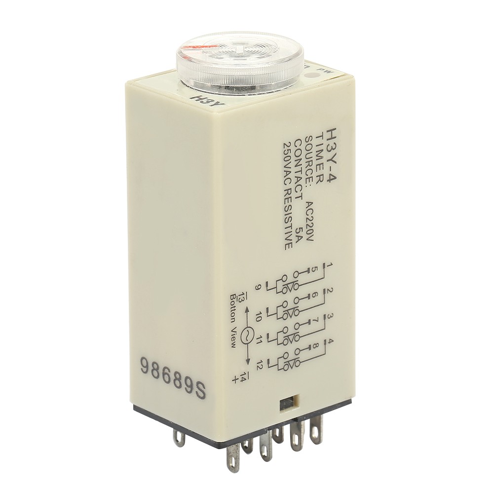 H3Y-4 Power On Delay Timer Relay 0-60 Minutes Time Relay AC 220V 5A✈