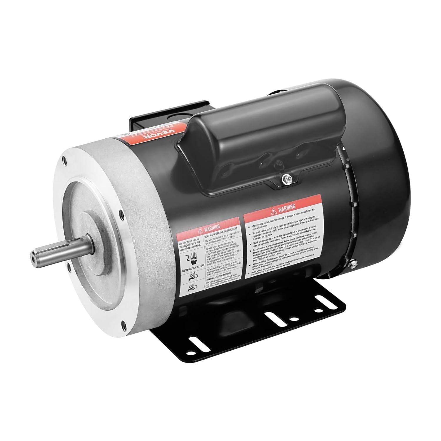 Durable 3/4HP Electric Motor with Overload Protection, Ideal for DIY Projects
