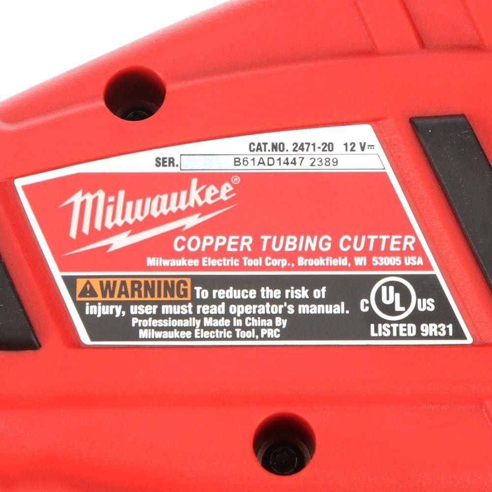 Milwaukee M12 Copper Tubing Cutter 2471-20 Tested & Working Tool Only