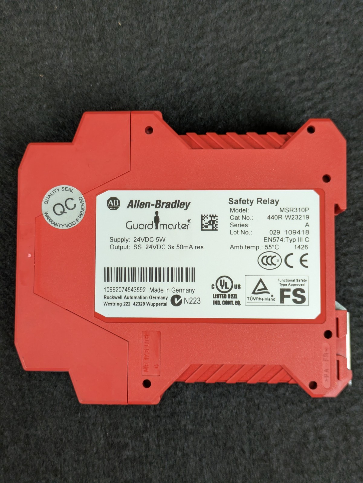 Allen Bradley 440R-W23219 Ser. A MSR310P GuardMaster Safety Relay OVERNIGHT SHIP