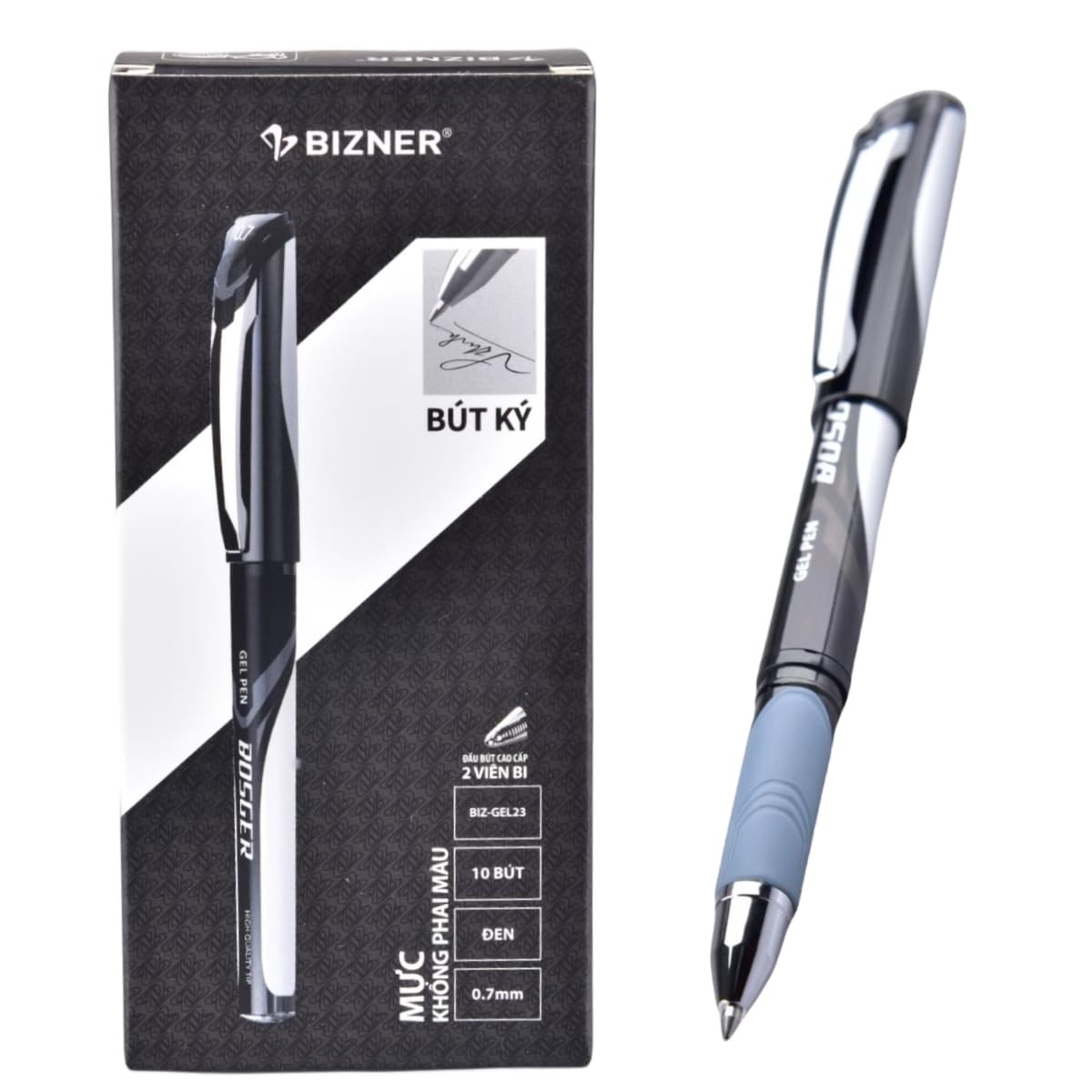High Grade Gel Pens Black Ink 0.7mm Fine Point 10 Count Pack Quick Smooth Wri…