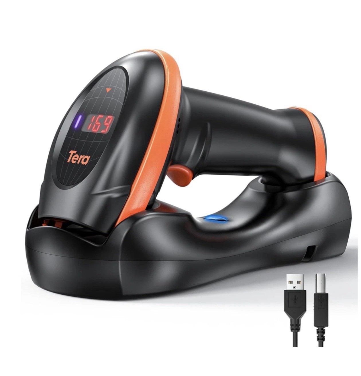 Tera Pro Series Wireless 1D 2D QR Barcode Scanner with Cradle Display HW0008