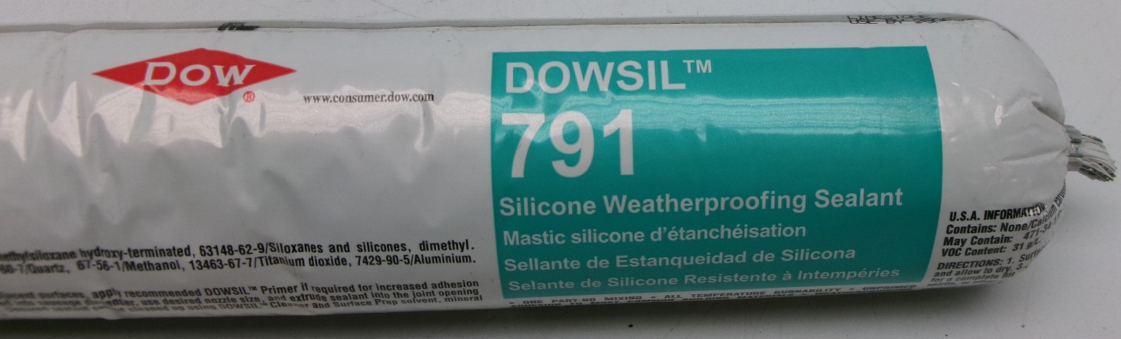 DOWSIL 791 SILICONE SEALANT- BLACK – 20oz tube – EXP. 11-12/23 Lot of 3 #