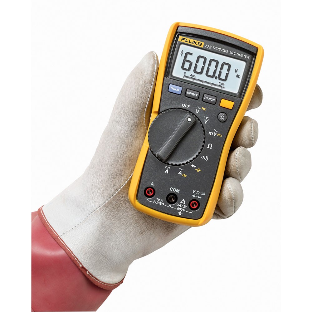 Fluke 115 True RMS Field Technicians Digital Multimeter, 600V AC/DC Voltage