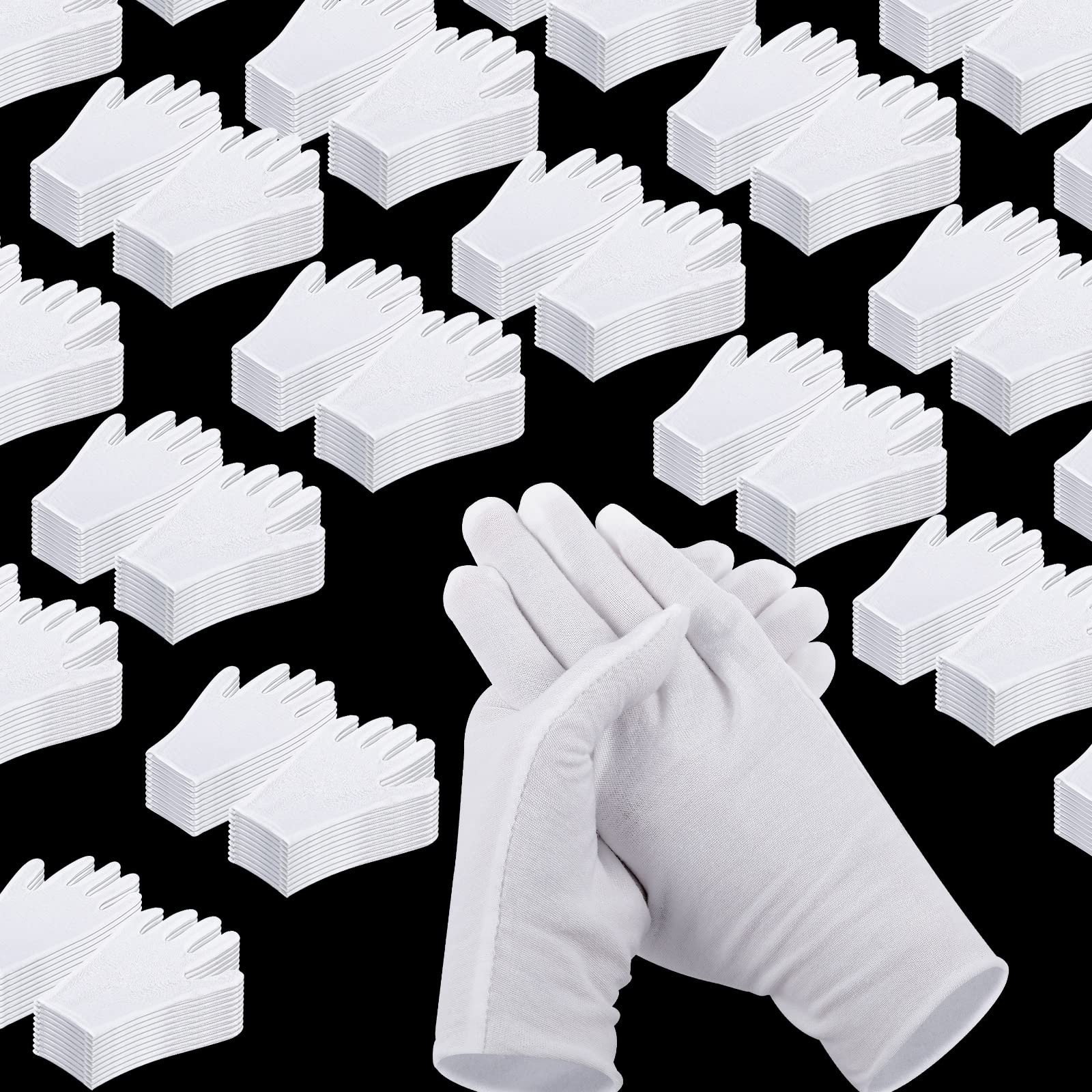 300 Pairs White Cotton Gloves Bulk Pack Moisturizing Overnight Dry Hand Eczem…