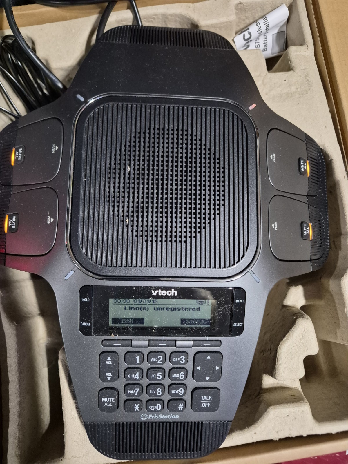 VTech ErisStation VCS754 SIP Audio Conferencing Phone w/ 4 Wireless Mics