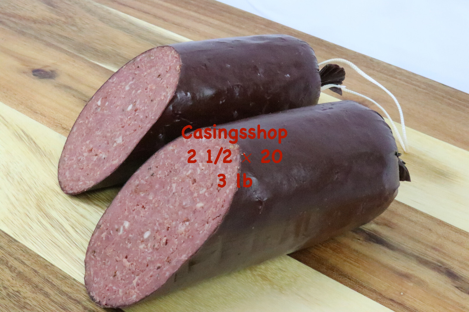 50 pcs 3 lb Mahogany Summer Sausage Casings, 2 ½ X 20 in – 150 Lbs of meat