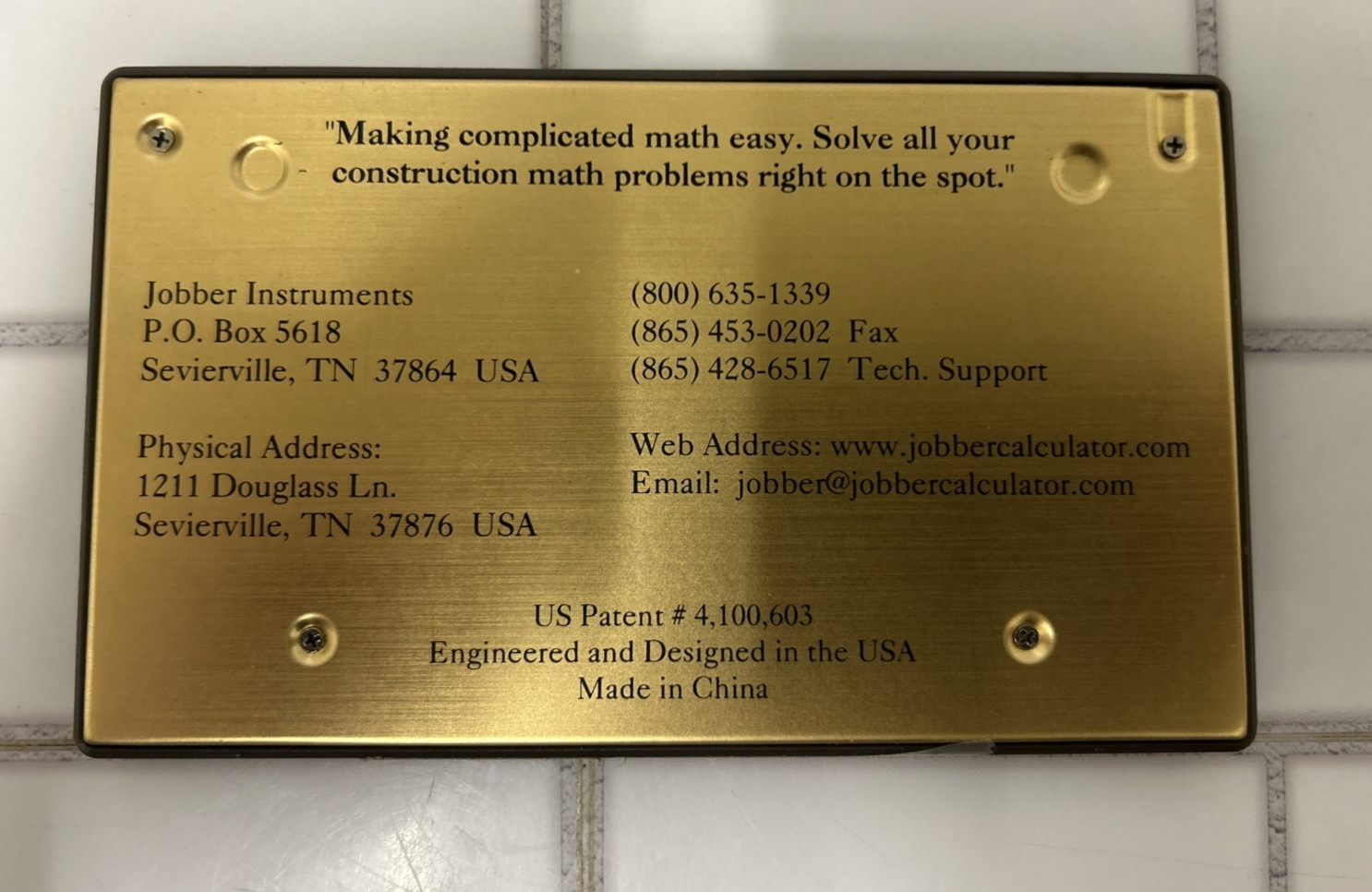 THE ULTIMATE BUILDER’S CONSTRUCTION CALCULATOR JOBBER “6” *TESTED *W/BOX