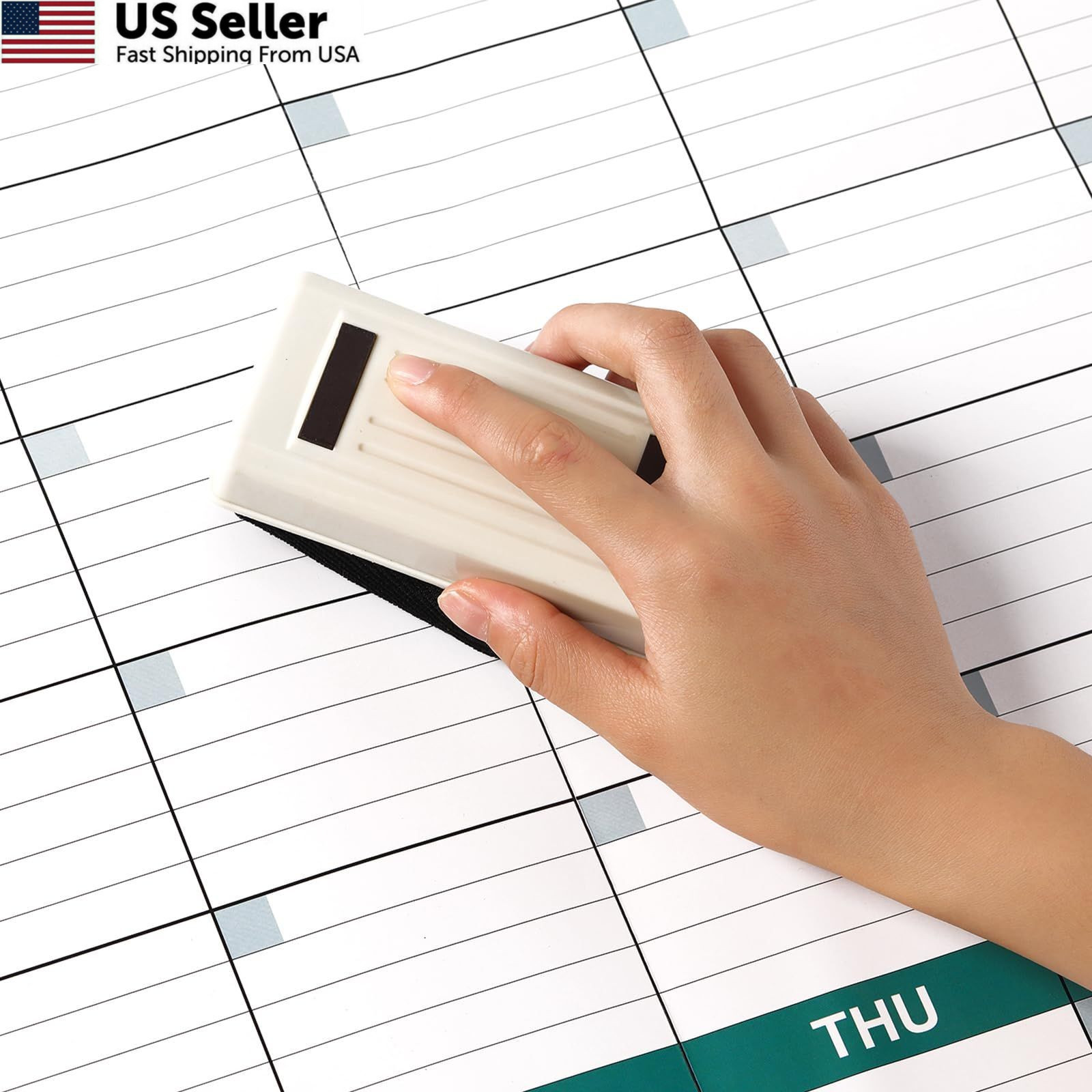 Large Dry Erase Calendar for Wall – Undated 3 Month 28″ x 40″, Green