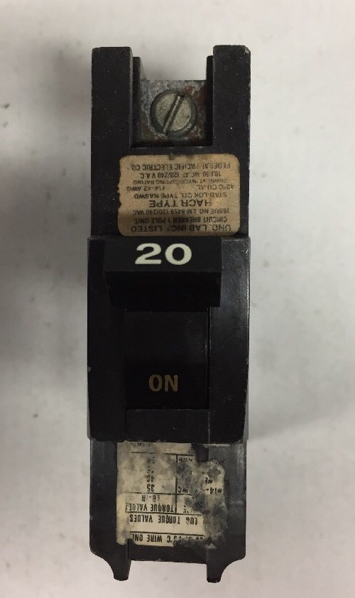 Federal Pacific FPE Stab-Lok Breaker 1 Pole 20 Amp 120V Thick – Ships Today